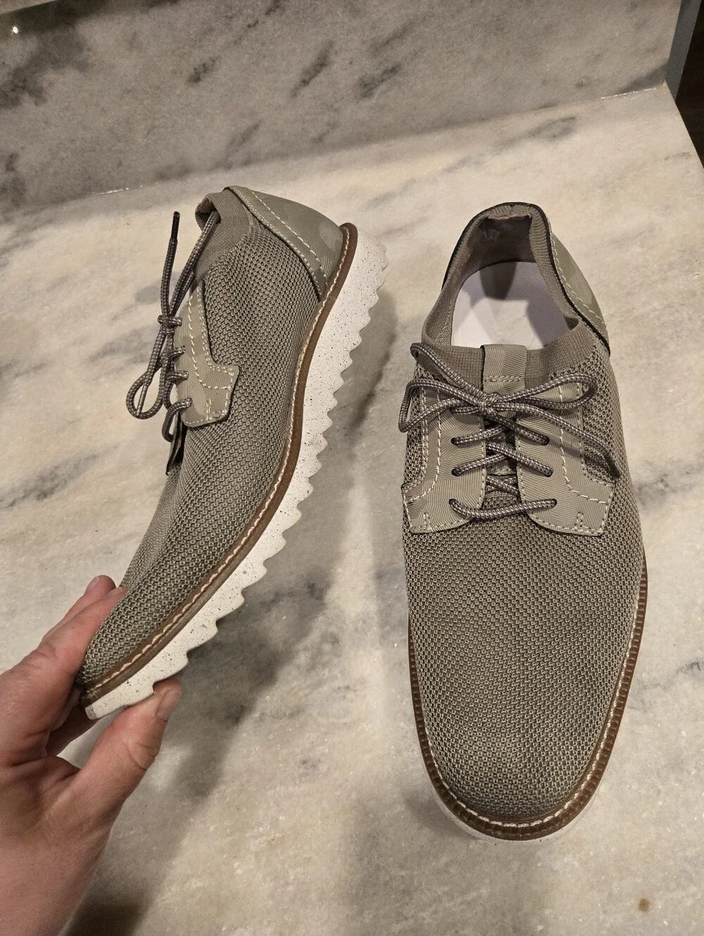 Johnston & Murphy Gray Knit Oxford Shoes 10.5 Usa